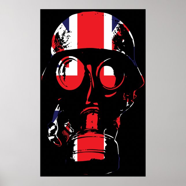 Britisches Gasmaske-Poster Poster (Vorne)