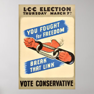 Britisches konservatives Parteiposter Sozialist Poster