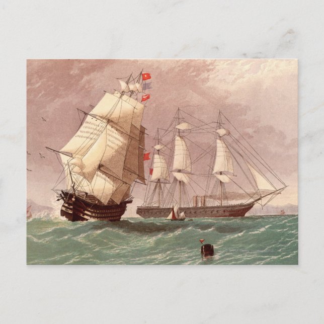 Britisches Kriegsschiff HMS Warrior Postkarte (Vorderseite)