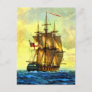 Britisches Kriegsschiff Postkarte