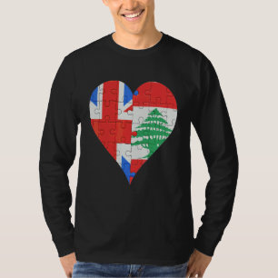 Britisches lianisches Flaggenherz T-Shirt