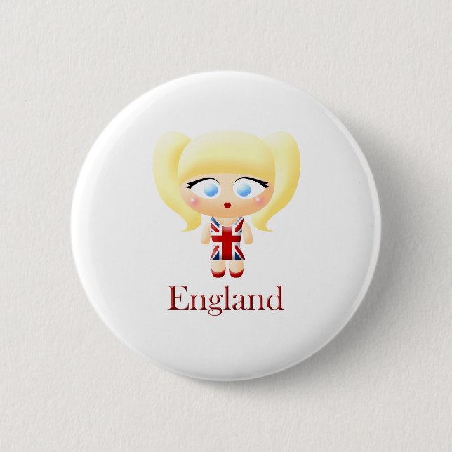 Britisches Mädchen Button (Vorderseite)