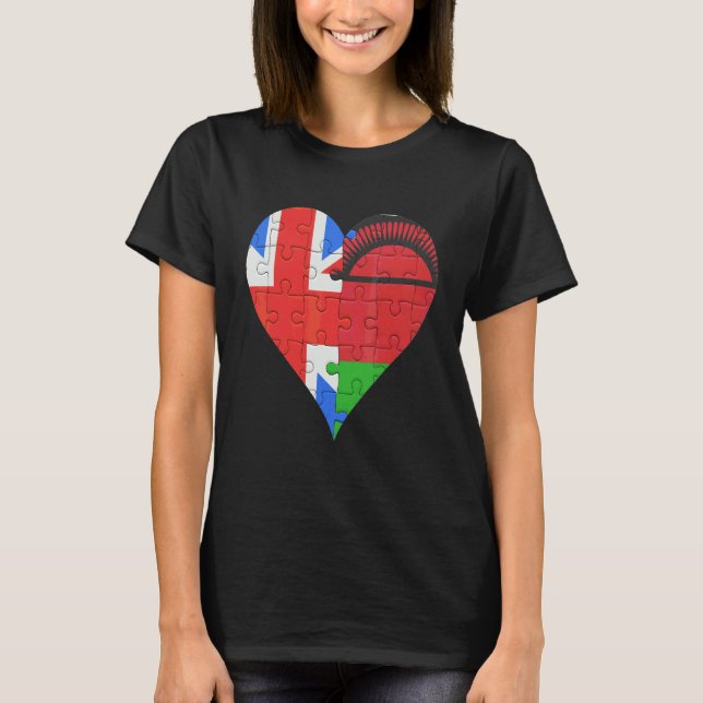 Britisches Malawian-Flaggenherz T-Shirt (Vorderseite)
