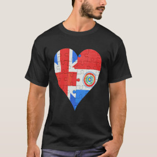 Britisches Paraguayisches Flaggenherz T-Shirt