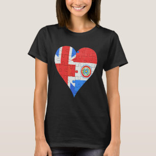 Britisches Paraguayisches Flaggenherz T-Shirt