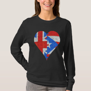 Britisches Puerto-Rico-Flaggenherz T-Shirt