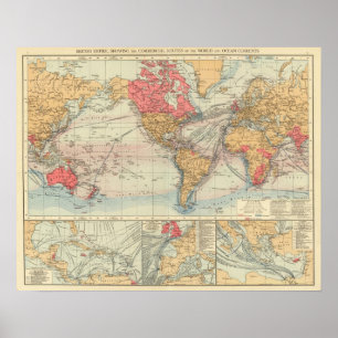 Britisches Reich, Routen, Strömungen Poster