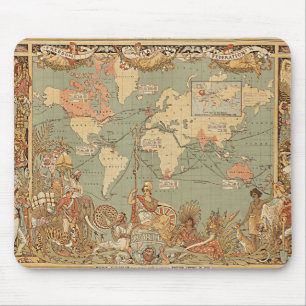 Britisches Reich-Vintage viktorianische Karte Mousepad