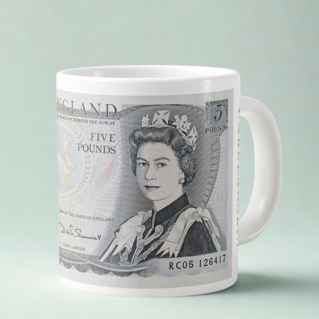 British 1971 £5 Note Tasse - Queen Elizabeth II (Von Creator hochgeladen)