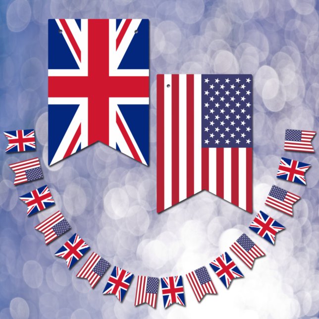 British American Flag, Party Union Jack Flag / USA Wimpelkette (Von Creator hochgeladen)