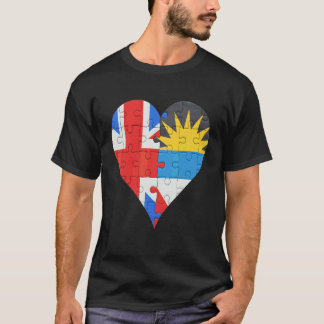 British Antiguan & Barbudan Flag Herz T-Shirt