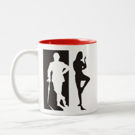 British Avengers - Schwarz-Weiß-Silhouette Zweifarbige Tasse