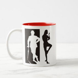 British Avengers - Schwarzweiß-Silhouette Zweifarbige Tasse