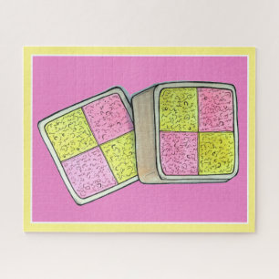British Battenberg Marzipan Sponsor Cake UK Food Puzzle