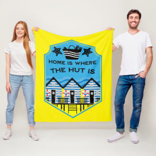 British Beach Hut Geschenke und Dekoration Fleecedecke