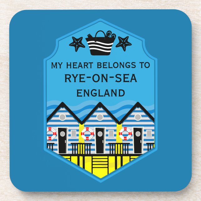 British Beach Hut Geschenke und Dekoration Getränkeuntersetzer (Vorderseite)