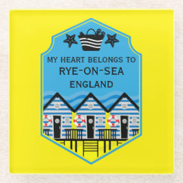 British Beach Hut Geschenke und Dekoration Glasuntersetzer
