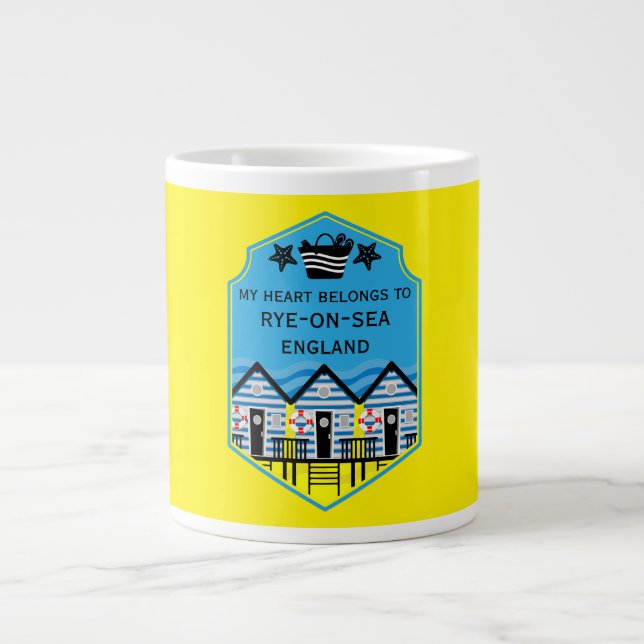 British Beach Hut Geschenke und Dekoration Jumbo-Tasse (Vorderseite)