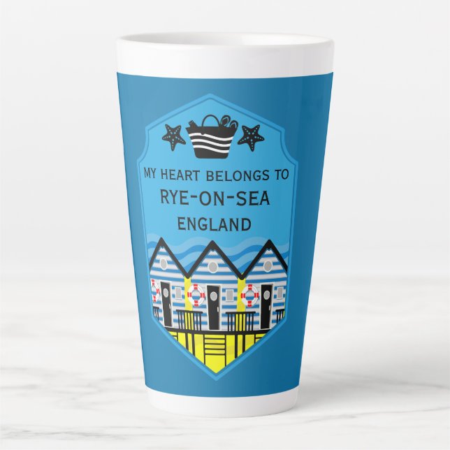British Beach Hut Geschenke und Dekoration Milchtasse (Vorderseite)