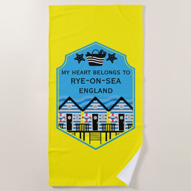 British Beach Hut Geschenke und Dekoration Strandtuch (Vorderseite)