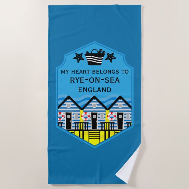 British Beach Hut Geschenke und Dekoration Strandtuch (Vorderseite)