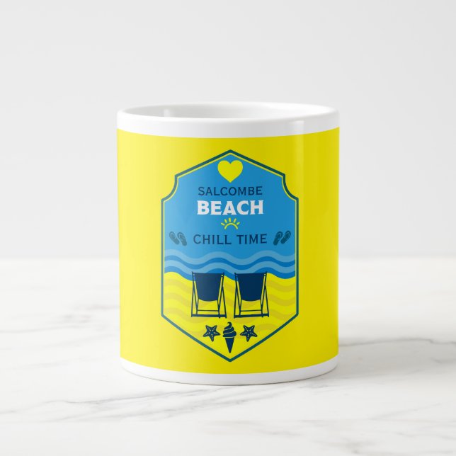 British Beach-Themed-Geschenk Jumbo-Tasse (Vorderseite)
