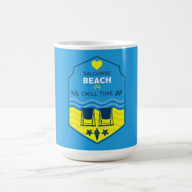 British Beach-Themed-Geschenk Kaffeetasse (Mittel)