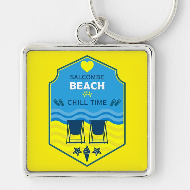 British Beach-Themed-Geschenk Schlüsselanhänger (Vorne)