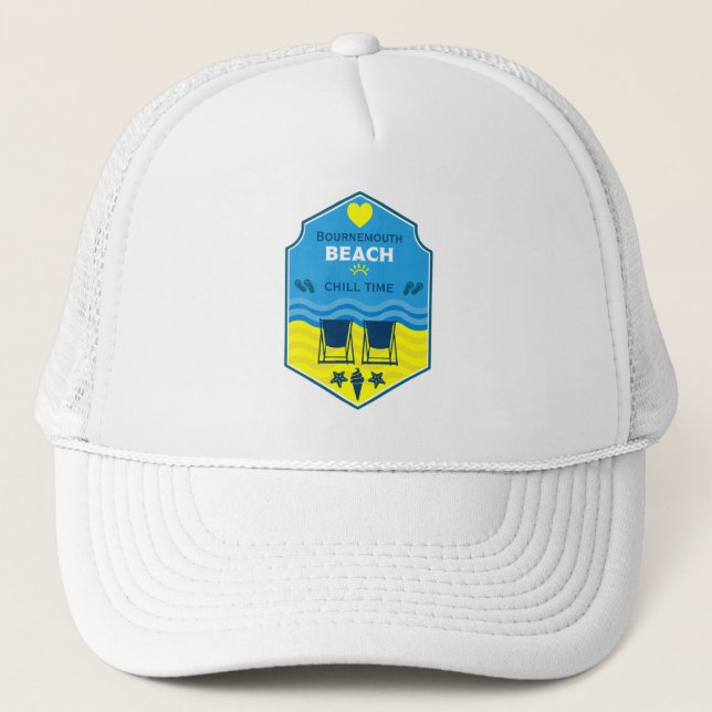 British Beach-Themed-Geschenk Truckerkappe (Vorderseite)