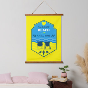 British Beach-Themed-Geschenk Wandteppich Mit Holzrahmen