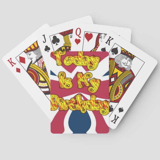 British Birthday Geschenke Art Print Customization Spielkarten (Rückseite)