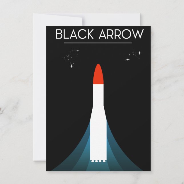 British Black Arrow Rocket Space Art Einladung (Rückseite)