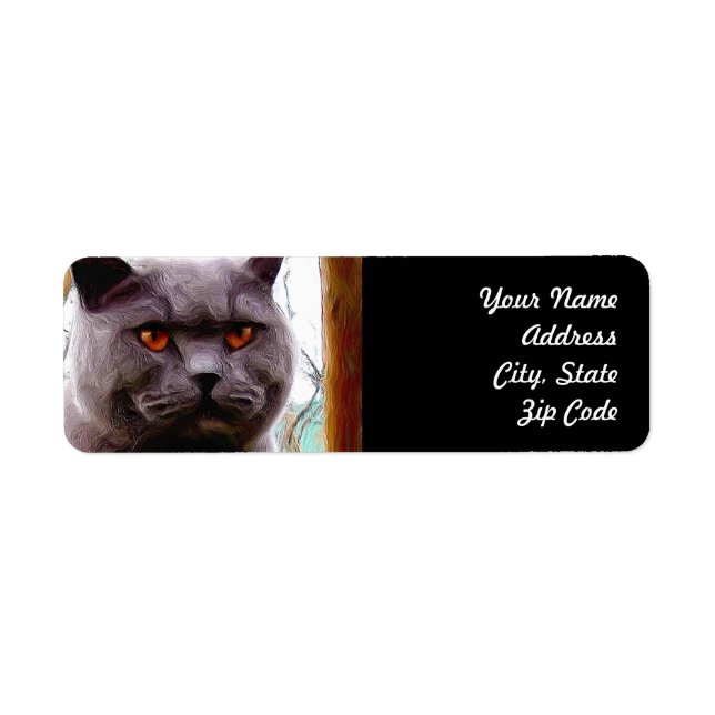 British Blue Cat Address Labels (Vorne)