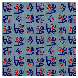British Blue LIEBE Tiled UK Herzöge Flag Stoff
