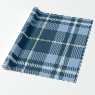 British Blue Tartan Christmas Geschenkpapier