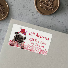 British Bull Dog Personalisiert Hand Zeichnend Adressaufkleber