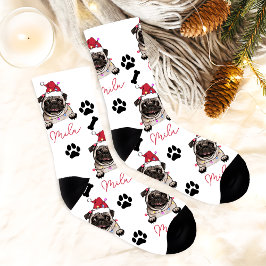 British Bull Dog Personalisiertes Weihnachtsgesche Socken