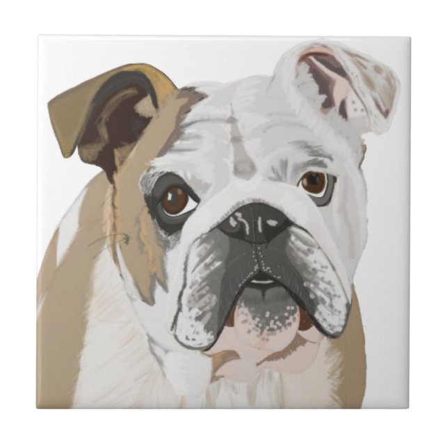 British Bulldog mit Union Jack Fliese (Vorderseite)