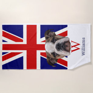 BRITISH BULLDOG Monogram Beach Handtuch