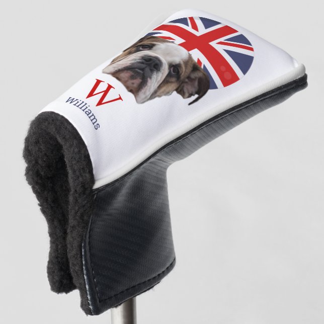BRITISH BULLDOG Monogram Golf Head Cover Golf Headcover (3/4 Vorderseite)