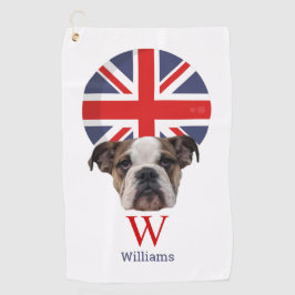 BRITISH BULLDOG Monogramm Golfhandtuch