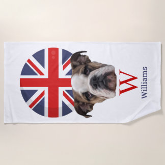BRITISH BULLDOG Monogramm Strandtuch