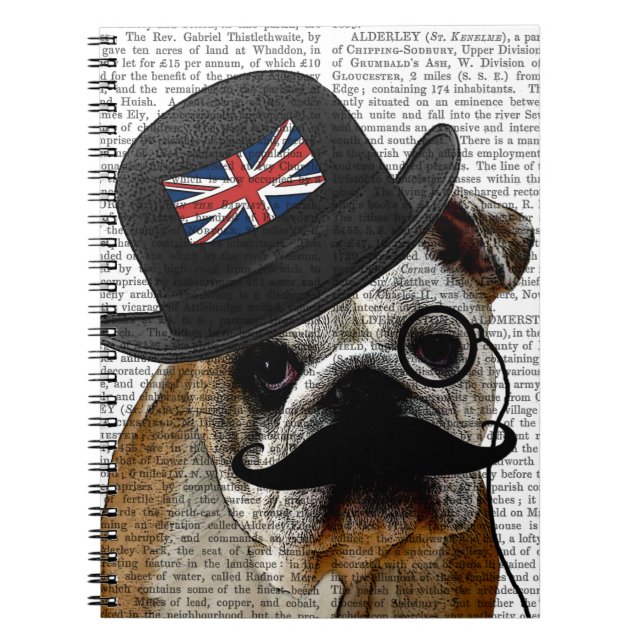 British Bulldog und Bowler Hat Notizblock (Vorderseite)