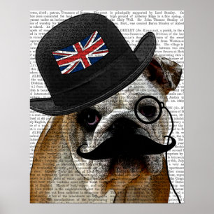 British Bulldog und Bowler Hat Poster