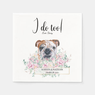 British Bulldog Wedding Cocktail Napkins Serviette