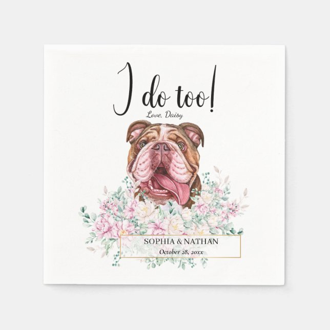 British Bulldog Wedding Cocktail Napkins Serviette (Vorderseite)