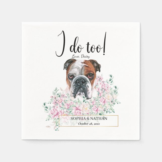 British Bulldog Wedding Cocktail Napkins Serviette (Vorderseite)