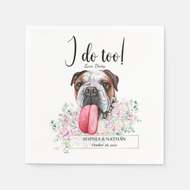 British Bulldog Wedding Cocktail Napkins Serviette (Vorderseite)