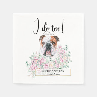 British Bulldog Wedding Cocktail Napkins Serviette