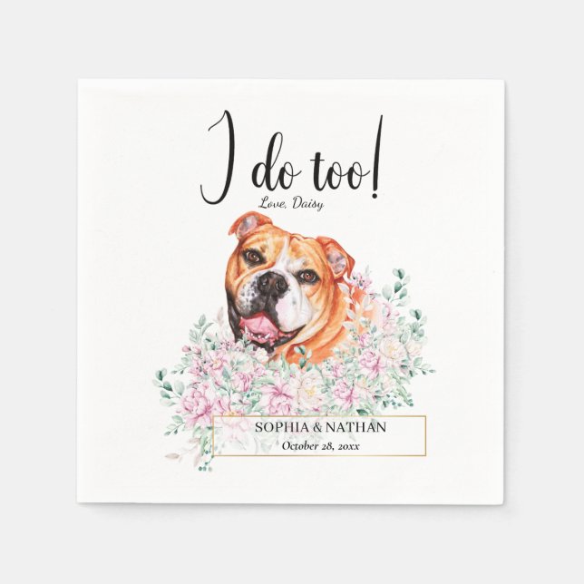 British Bulldog Wedding Cocktail Napkins Serviette (Vorderseite)